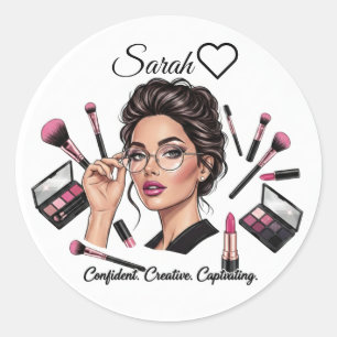 Personalized Name Makeup Artist Sticker - Elegant