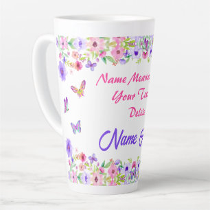 Personalized, Name Meaning Gifts for Her,  Latte Mug