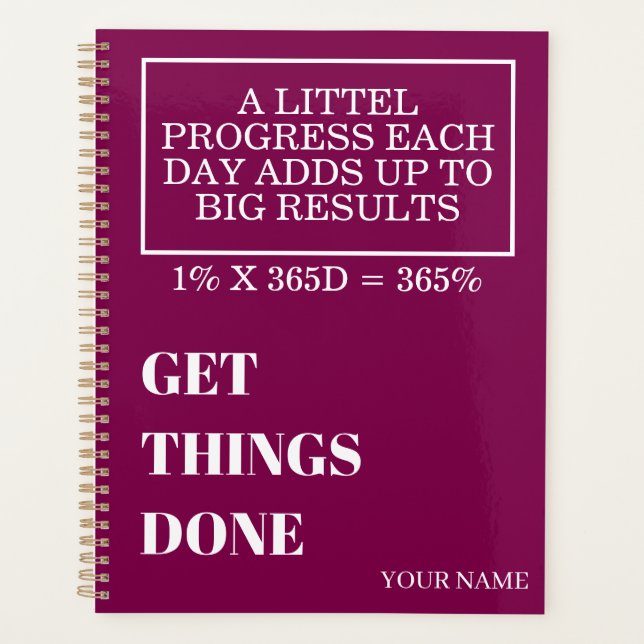PERSONALIZED NAME MODERN MINIMAL GET THINGS DONE PLANNER (Front)