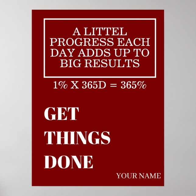 PERSONALIZED NAME MODERN MINIMAL GET THINGS DONE  POSTER (Front)