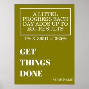 PERSONALIZED NAME MODERN MINIMAL GET THINGS DONE POSTER