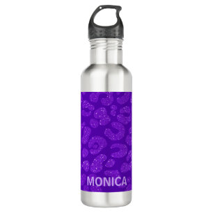 Personalized Name Modern Stylish Purple Glitter  710 Ml Water Bottle