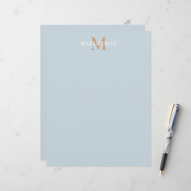 Personalized Name Monogram Custom Letterhead (Front/Back In Situ)