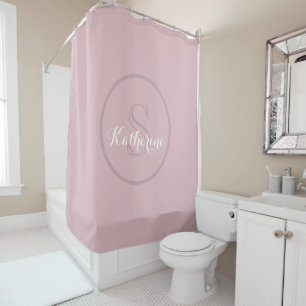 Personalized Name Monogram Dusty Rose Shower Curtain