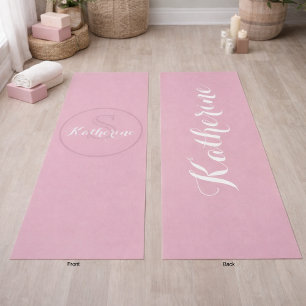 Personalized Name Monogram Dusty Rose Yoga Mat