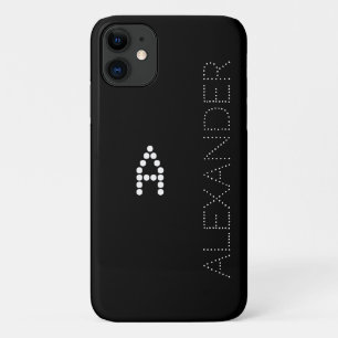 Personalized Name & Monogram Trendy Font On Black Case-Mate iPhone Case