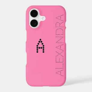 Personalized Name & Monogram Trendy Font On Pink