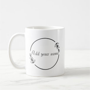 Personalized Name Mug – Minimal Floral Design