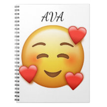  Personalized Name Notebook with Hearts Emoji