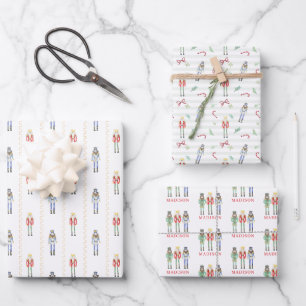 Personalized Name Nutcracker Christmas Wrapping Paper Sheet