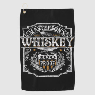 Personalized NAME Old West Whiskey Brewery Bar Golf Towel