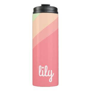 Personalized Name Pastel Rainbow Custom Gift Thermal Tumbler