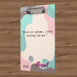 Personalized Name Pastel Wave Office School   Clipboard