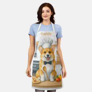 Personalized Name Pembroke Welsh Corgi Dog Chef Apron
