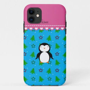 Personalized name penguin sky blue trees stars Case-Mate iPhone case