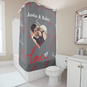 Personalized Name Photo Love Shower Curtain.  Curtain