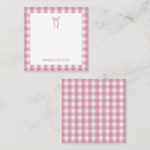 Personalized Name Pink Bow Card