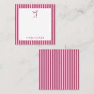 Personalized Name Pink Bow Card