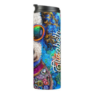 Personalized Name Poodle in Style Thermal Tumbler