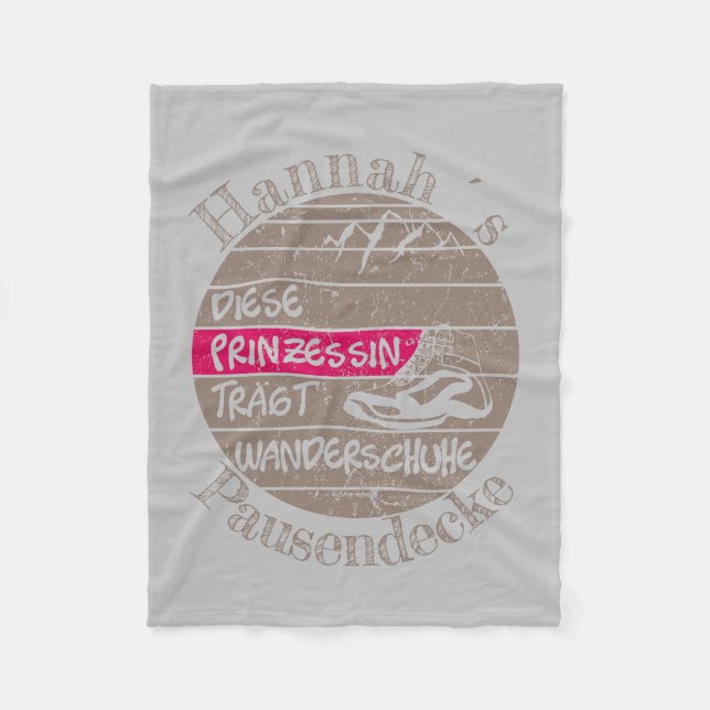 personalized name Princess hiking shoes Fleece Blanket (Front)