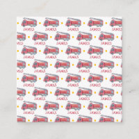 Personalized Name Red Fire truck Party
