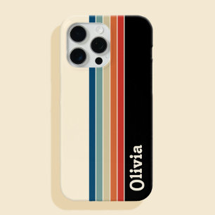 Personalized Name Retro Stripes  Case-Mate iPhone 14 Case