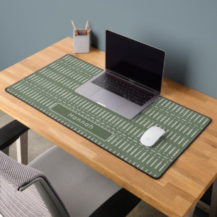 Personalized Name Sage Green Modern Boho Office Desk Mat
