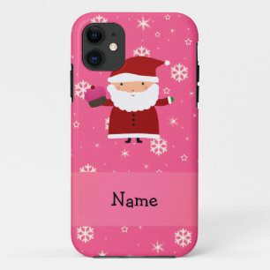 Personalized name santa cupcake pink snowflakes Case-Mate iPhone case