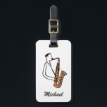 Personalized Name Saxophone Player – Music Lover Luggage Tag<br><div class="desc">Show your love for music wherever you travel with this Personalized Name Saxophone Player Luggage Tag. Perfect for saxophonists, jazz lovers, and music enthusiasts, this stylish tag features a saxophone-themed design that makes your luggage easy to recognize while adding a unique musical touch. Personalize it with your name to create...</div>