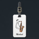 Personalized Name Saxophone Player – Music Lover Luggage Tag<br><div class="desc">Show your love for music wherever you travel with this Personalized Name Saxophone Player Luggage Tag. Perfect for saxophonists, jazz lovers, and music enthusiasts, this stylish tag features a saxophone-themed design that makes your luggage easy to recognize while adding a unique musical touch. Personalize it with your name to create...</div>