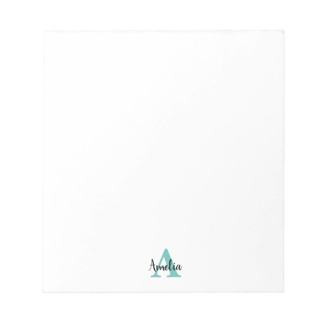 Personalized Name Script Monogram Notepad (Front)
