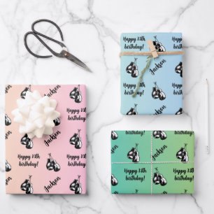 Personalized Name Sentiment Sport Theme Boxing Wrapping Paper Sheet