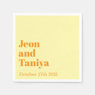 Personalized Name Simple Modern MInimal Wedding N Napkin