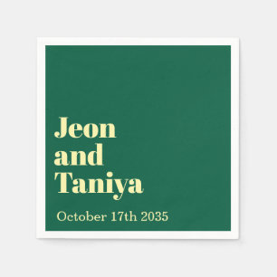 Personalized Name Simple Modern Minimal Wedding  Napkin
