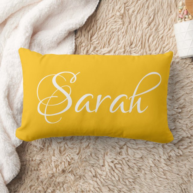 PERSONALIZED NAME SIMPLE STYLISH MODERN MONOGRAM LUMBAR CUSHION (Blanket)