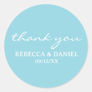 PERSONALIZED NAME SIMPLE STYLISH MODERN THANK YOU CLASSIC ROUND STICKER