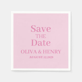 PERSONALIZED NAME SIMPLE STYLISH SAVE THE DATE NAPKIN