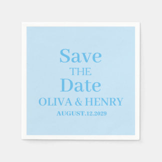 PERSONALIZED NAME SIMPLE STYLISH SAVE THE DATE NAPKIN
