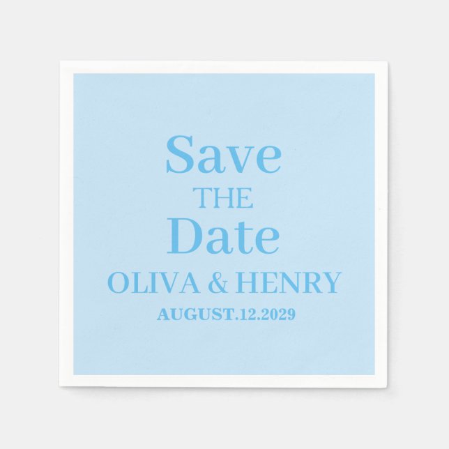 PERSONALIZED NAME SIMPLE STYLISH SAVE THE DATE NAPKIN (Front)