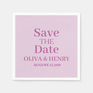 PERSONALIZED NAME SIMPLE STYLISH SAVE THE DATE NAPKIN