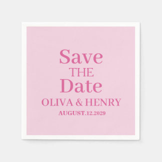 PERSONALIZED NAME SIMPLE STYLISH SAVE THE DATE NAPKIN