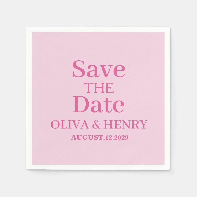 PERSONALIZED NAME SIMPLE STYLISH SAVE THE DATE NAPKIN (Front)