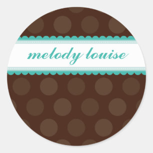 PERSONALIZED NAME STICKERS :: chocolate drop 3