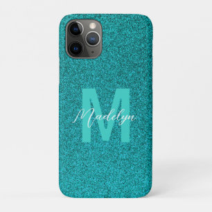 Personalized Name Stylish Glitter green Case-Mate iPhone Case