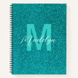 Personalized Name Stylish Glitter green Notebook