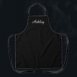 Personalized Name Stylish Modern Elegant Black  Apron<br><div class="desc">Customized Stylish Modern Elegant Minimalist Monogram Minimal Plain Gift black Color Apron.
Personalized Name Plain Modern black Apron</div>