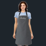 Personalized Name Stylish Modern Elegant Grey  Apron<br><div class="desc">Customized Stylish Modern Elegant Minimalist Monogram Minimal Plain Grey Colour Apron.
Personalized Name Plain Modern Grey Colour Apron</div>