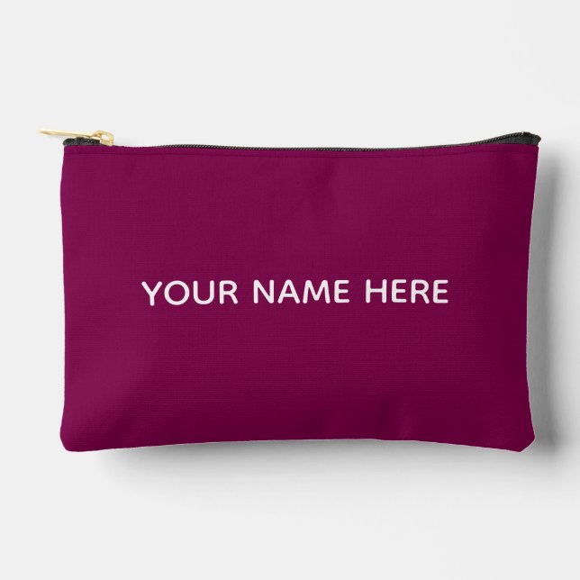 Personalized Name Stylish Modern Elegant Minimal  Accessory Pouch (Front)