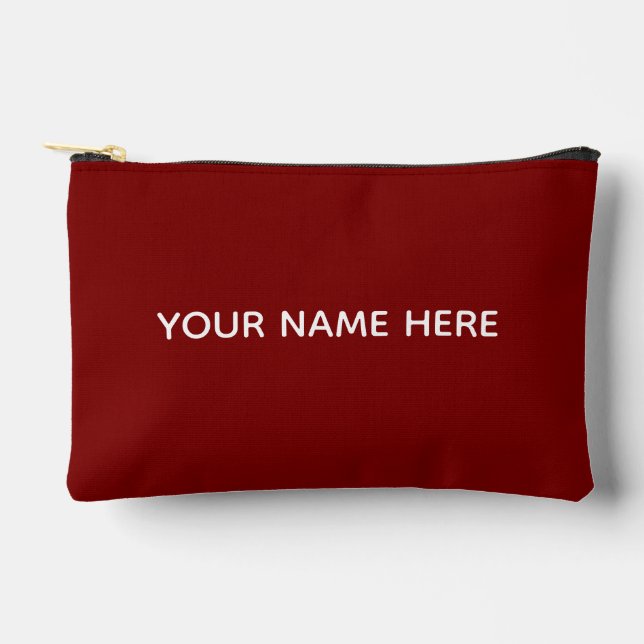 Personalized Name Stylish Modern Elegant Minimal Accessory Pouch (Front)