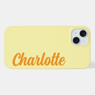 Personalized Name Stylish Modern Minimal Cream iPhone 15 Plus Case